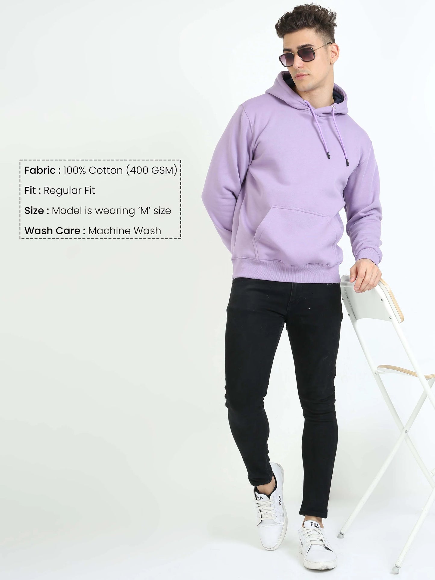 Full Sleeves Hoodie - Lavender