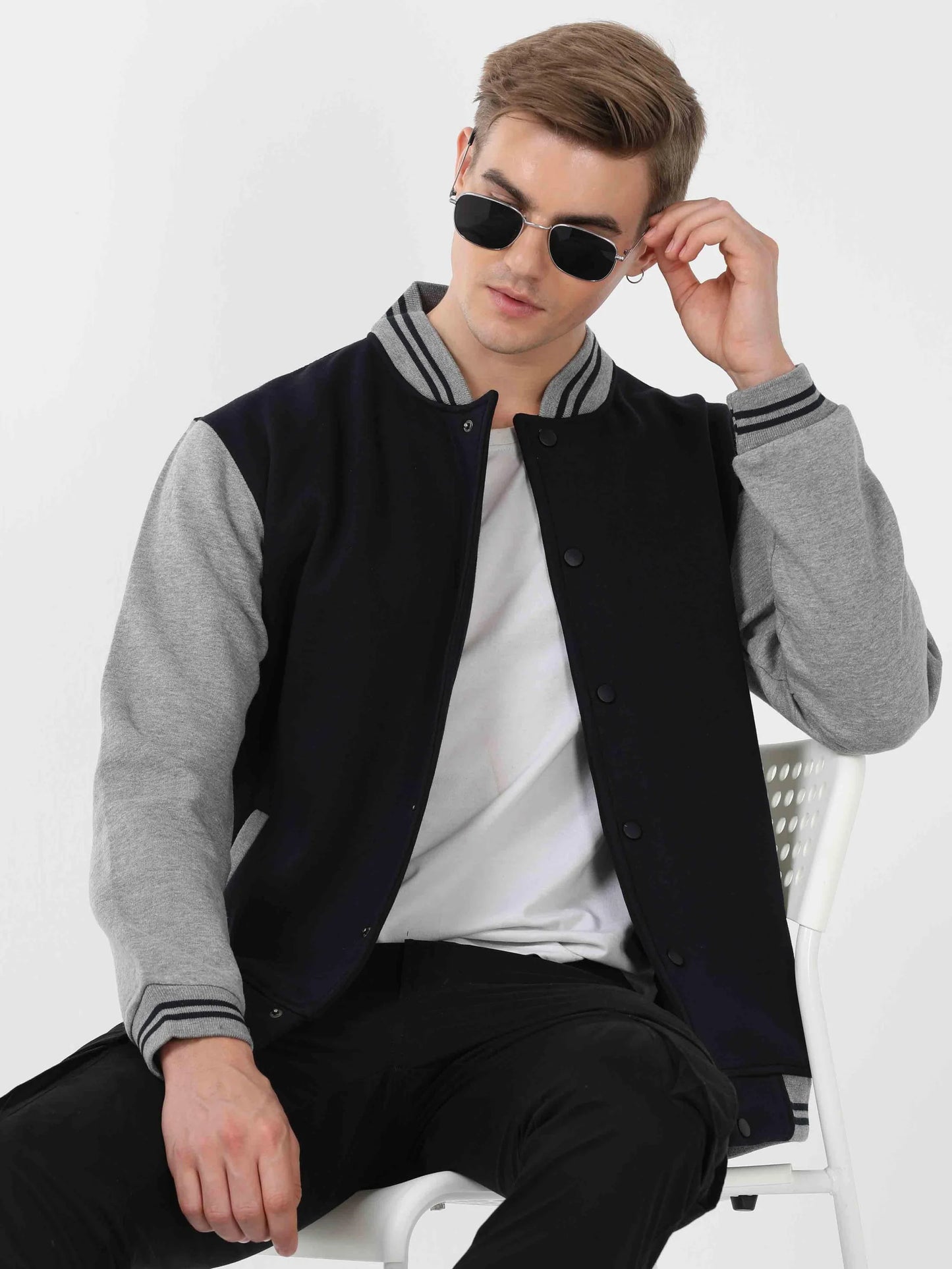 Premium Varsity Jacket - Navy Blue