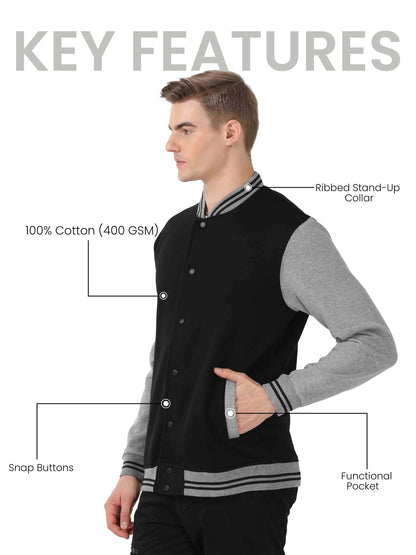 Premium Varsity Jacket - Black