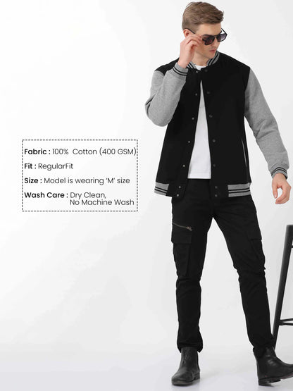 Premium Varsity Jacket - Black