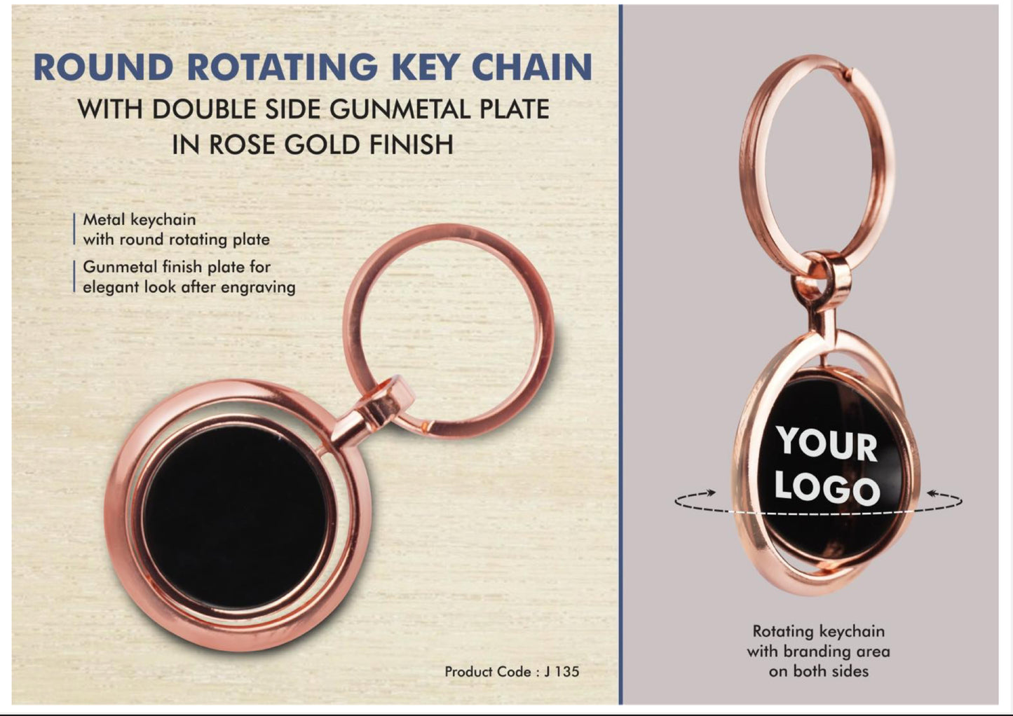 Rotating Metallic Key Chains