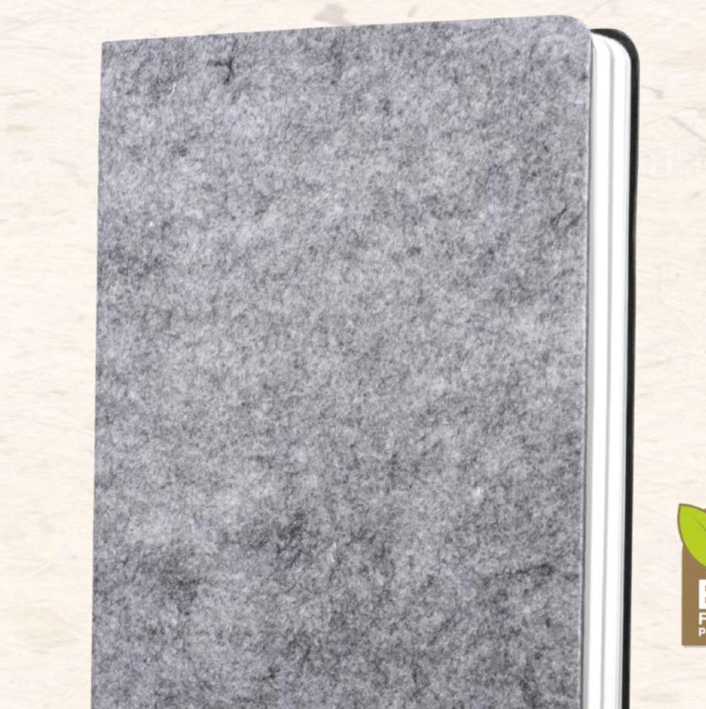Eco Felt Notebook with Bookmark Ribbon