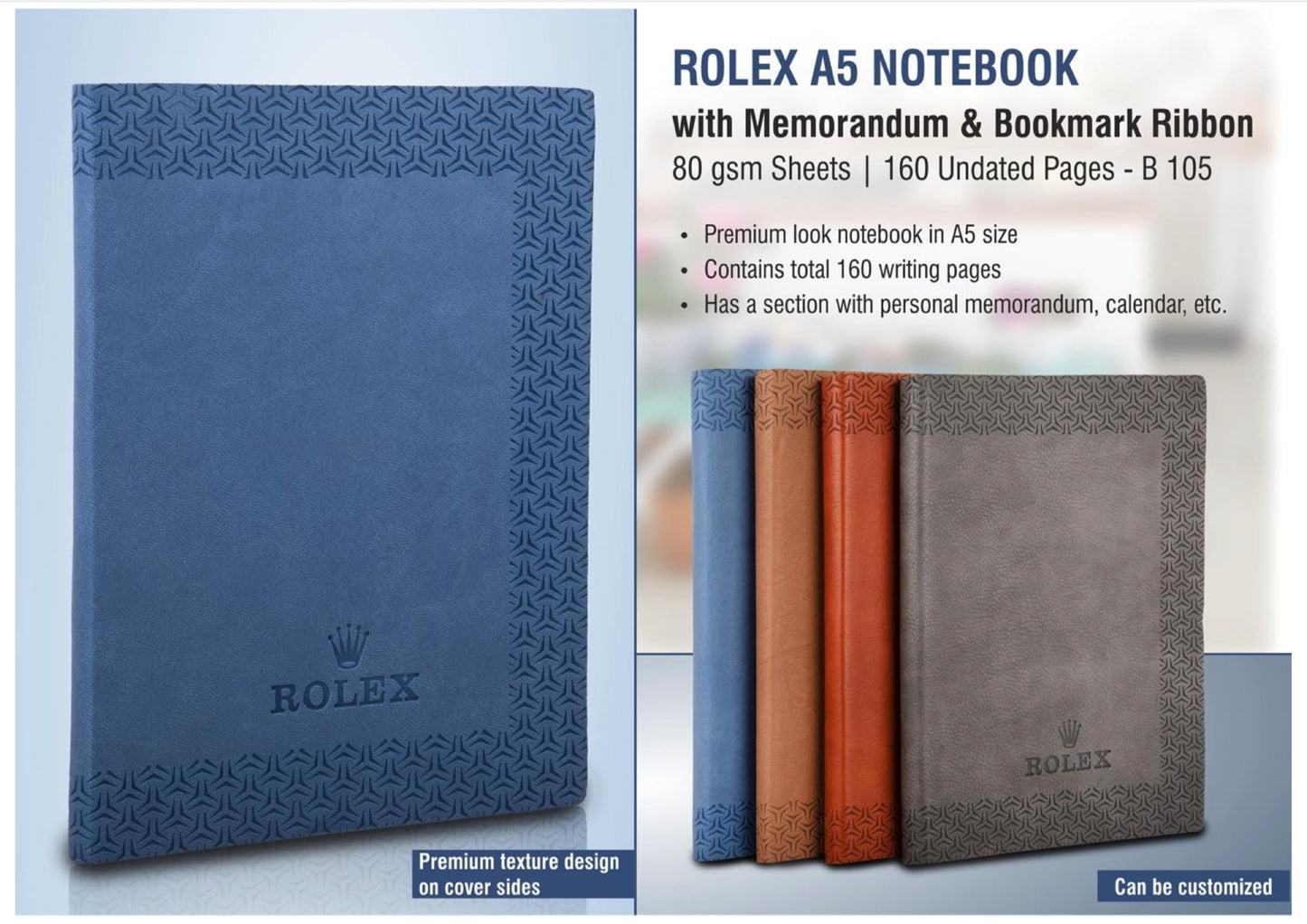 Rolex A5 Notebook with Memorandum & Bookmark Ribbon